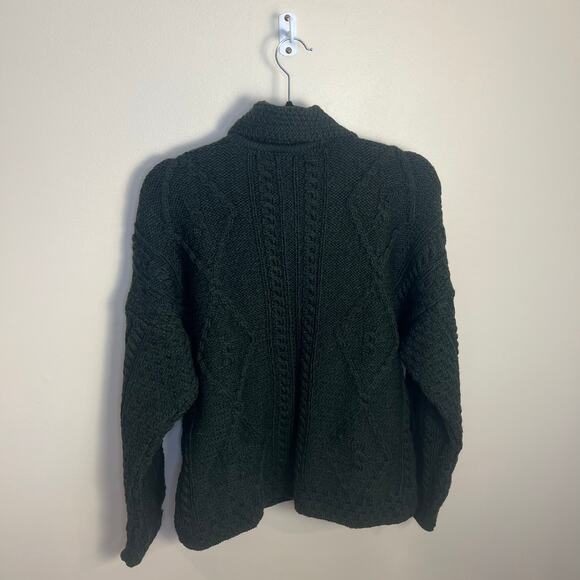 NWT Carraig Donn Irish Wool Knit Cardigan Sweater Green Medium - Picture 7 of 9